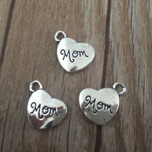 50pcs Antique Silver Tone Mom Charms Pendants for Jewelry Making DIY Handma