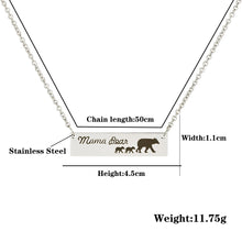 Stainless steel necklaces Fashion Best friend Mama bear pendant animal neck