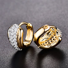 BUDONG Round Crystal Women Hoop Earrings Silver/Gold Color Zirconia Hoop Ho