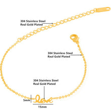 Rose Gold Color Love Charm Bracelet For Women Letter Jewelry Valentine's Da
