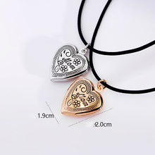 Fashion Locket Choker Necklace Pendant with photo locket can open black lea