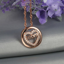 Rose Gold Color 925 Sterling Silver Heart Love Pendants Rose Gold Color Mom