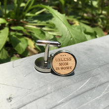 The Boss Unless Mom/Mum Is Home Wooden Cuff Links Fathers Day Gift X 1 Pair