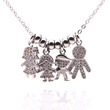 Hot 3 Colors Stainless Steel Family Necklaces Jewelry Love Father Mom Son D