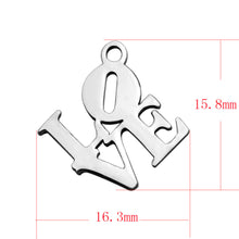 Fnixtar Stainless Steel Letter Charms LOVE Best Mom Faith Metal Charms For