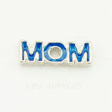 Hot selling blue mom floating charms living glass memory floating lockets c