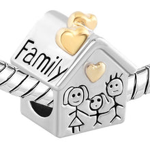 Leo Bon Gifts Heart Love Family Mom & Baby Girl & Dad Home Bead Base Metal