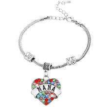 Family Member Mom Sister Daughter Bracelet Love Heart Shape Beads Crystal R