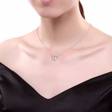 MEEKCAT Real 925 Sterling Silver CZ Rhinestone Mother and Baby Foot Pendant