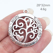 BULK 30 Zinc Alloy Metal Tree of Life Pendant Words Mom You Are The Heart o