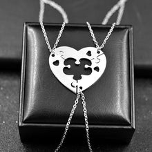 Simple Heart Shape Puzzle Necklace Three Piece Sets Best Friend Mom&Daughte