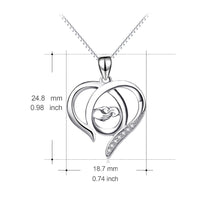 YFN 925 Sterling Silver Mother's Day Gifts Open Heart Mom Hold Baby's Hand