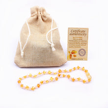 Ambar Teething Necklace with Quartz Beads Polished Honey Certified Natural