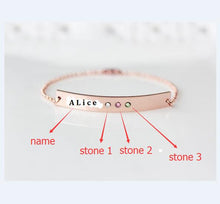 2017 Engraved Birthstone Bracelets Hand lettering Crystal Bracelet Minimali