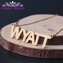 Wholesale Block Name Necklace Box Chain Custom Handmade Personalized Capita