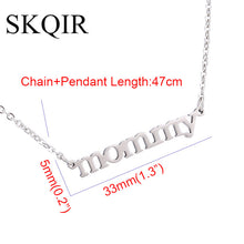 SKQIR Love Mom Necklaces & Pendants Silver/Gold Chain Stainless Steel Custo