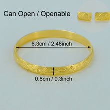 Anniyo 6.3cm and Openable Bangles for Women Gold Color Jewelry Ethiopian Br
