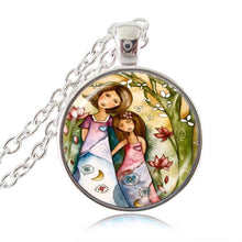 Mom Mother and Son Daughter Photo Necklace Family Gift Forever Love Jewelry