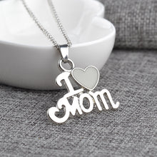 Daughter & Best Mom Love Heart I love Mom Chic Punk Glow In Dark Pendant Ne