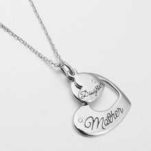 Eudora Genuine 925 Silver for Mom and Daughter Heart to Heart for Love Pend