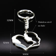 Mom Kid Stainless Steel Keyring Keychain Keyholder Silver Color Key Chain B