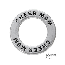my shape 10 pcs 22 mm 2 sides antique silver Plated cheer mom affirmation c