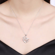 Best Gifts For Mom Heart Pendant Necklace Colar de Prata For Women With CZ