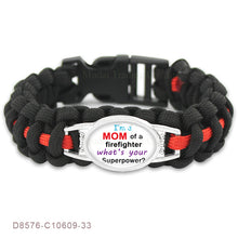 (10 PCS/lot)THIN RED LINE FIRE Sister Paracord Survival Friendship Bracelet