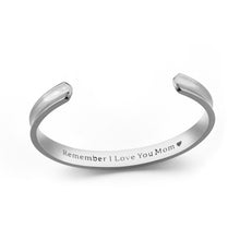 2017 New Stainless Steel Letter Bracelet " Remember I Love You Mom " Cuff B