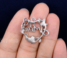 40pcs Antique Silver / Bronze Mom Heart Charms Pendant 26x24mm-in Charms fr