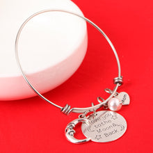 Silver Plated Girls I Love You To the Moon and Back Expandable Wire Bangle