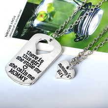 2pcs Mommy's Girl Hollow Heart Pendant Necklace Family Mom Daughter Gift Ne