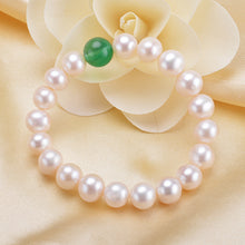 Jewellery Natural White Freshwater Pearl Bracelet Light Near Circular Flaws