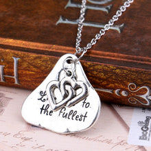 Love Heart Family Mom Special Friend Chain Moon Pendant Necklace Silver Pla