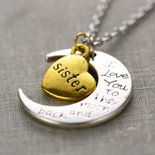 Vintage Necklace I Love You To The Moon And Back Family Pendant Necklace Ch