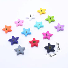 MHS.SUN 30PCS silicone teething beads 38*38mm Star Shaped Food Grade loose