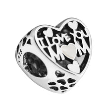 Pandulaso Fit Original Bracelets & Bangle I Love Mom Charms Sterling Silver