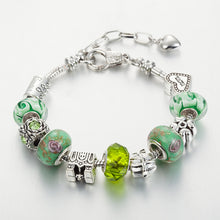 VIOVIA Jewelry Charm Bracelets & Bangles for Mom Green Crystal & Glass Bead