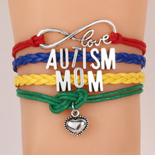 (10pcs/lot) Infinity Love AUTISM MOM/AUNT/DAD/GRANDMA/MUM/NANA Family Brace