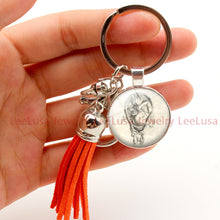 Leonardo Da Vinci Pregnant Mom keychain alloy key ring tassel keychains mot