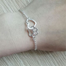 10Pcs_2017 Hot Sale Love Heart Bracelet Dog/Cat Paw Print Charm Bracelet Fr