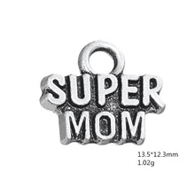 my shape 30pcs word super mom gift charm for mother-in Charms from Jewelry