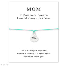 (10 PCS/lot) Silver Tone Mom Heart Charm Bracelets & Bangles For Women Girl