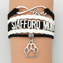 Drop Shipping Infinity Love Stafford Mom Bracelet Dog or Cat Paw Charm  Cus