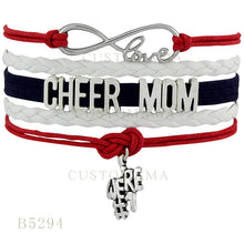 Custom Infinity Love Cheer Mom Were#1 Microphone Charms Bracelets For Women