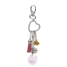 Love Heart Rose Pendant Tassel Keychain Mom Charm Keychain Moon Keychain Wo