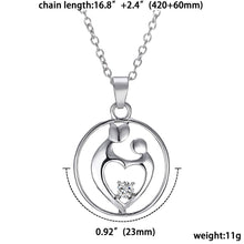 New Mother Children Necklace Mom Baby Child Family Love Rhinestone Heart Pe