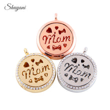 10pcs/lot 30mm Mom Locket With Chains Pads Silver Aromatherapy Lockets Pend