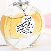 FUNIQUE 2016 Fashion Silver Tone Foot print Heart Charms Pendant Necklace W