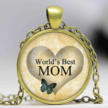 The Best Mom Necklace Mother's day Pendant Glass Dome Pendant Necklace-in P